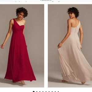 Bridesmaid dress, full skirt with one shoulder